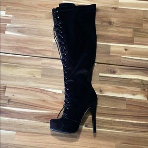 Justfab Thigh High Platform Suade Boot